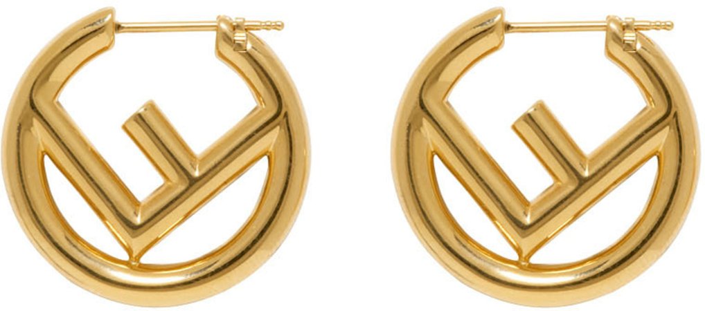 Fendi: Gold 'F is Fendi' Earrings | SSENSE