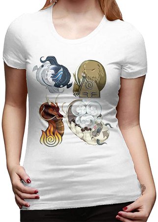 Amazon.com: Anquyiceng Avatar The Last Legend Airbender of Korra Aang Womens T/Tee/T-Shirt White XXL: Clothing