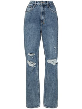Ksubi Ripped Detail straight-leg Jeans - Farfetch