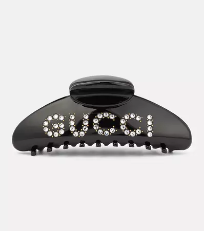 Logo Embellished Hair Clip in Black - Gucci | Mytheresa