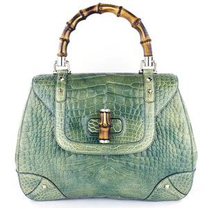 GUCCI Bamboo & Mint Green Alligator Handbag – THE WAY WE WORE