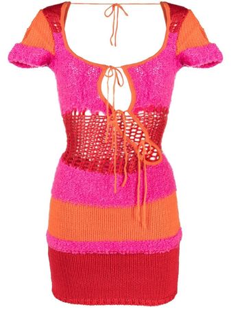 Danielle Guizio horizontal-stripe Knitted Minidress - Farfetch