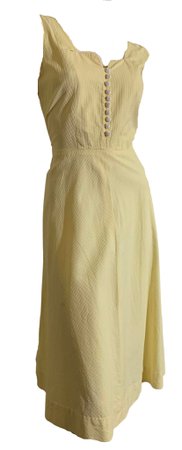 Pale Yellow Pique Cotton Sun Dress circa 1940s – Dorothea's Closet Vintage