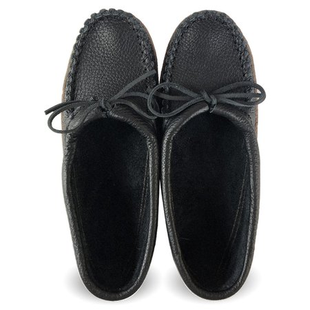 Womens Black Earthing Genuine Moose Hide Ballerina Style Slipper Shoes | The Earthing Store
