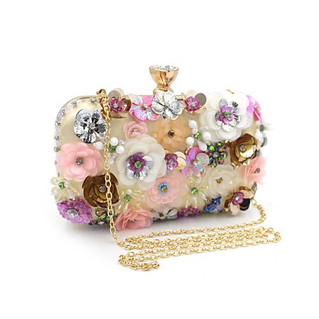 Women's Bags Polyester Evening Bag Handbags Handbags, Wallets & Cases Apparel & Accessories Imitation Pearl Crystal / Rhinestone Flower for Wedding / Party / Event / Party / Formal Rainbow 2020 - US $41.19