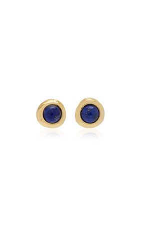 Mini Donut 18k Gold Vermeil Lapis Earrings By Agmes | Moda Operandi