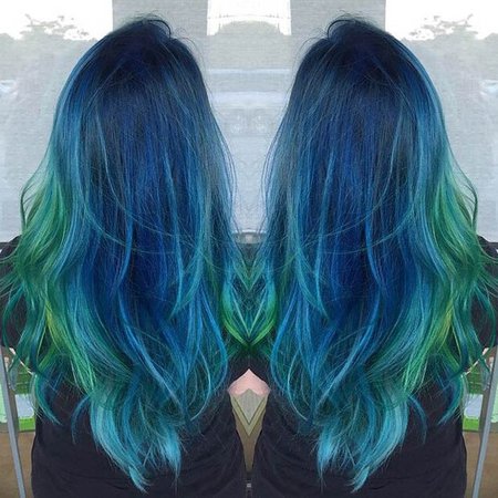 Blue Green Hair