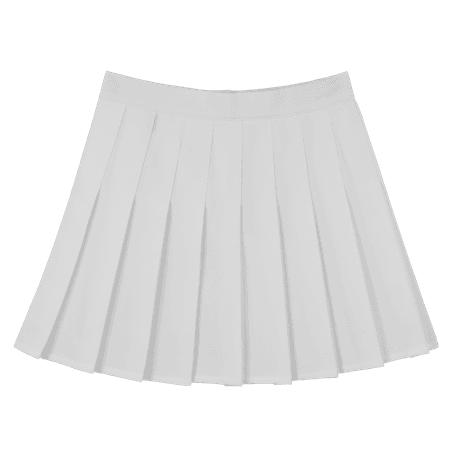 pleated white skirt