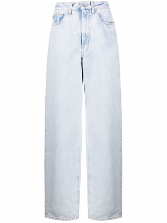 Off-White Diag-print wide-leg Jeans - Farfetch