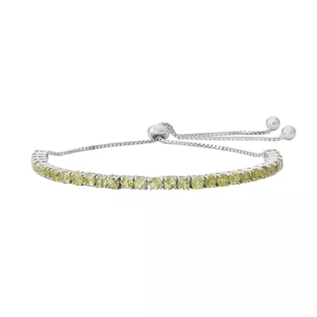 Sterling Silver Gemstone Lariat Bracelet