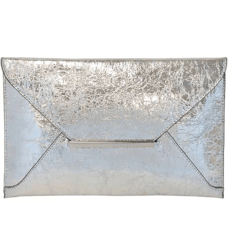 Grey metallic Envelope Clutch