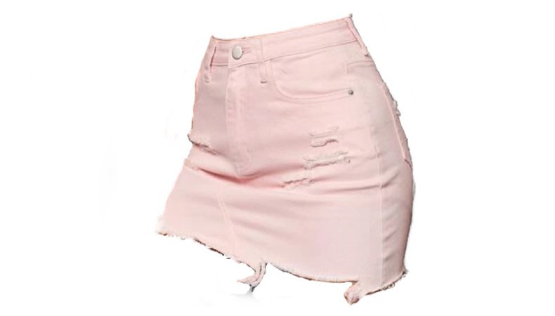 denim skirt pink