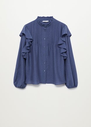 Ruffled lyocell blouse - Women | Mango USA