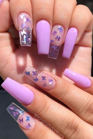 purple butterfly nail