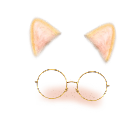 cat ears & glasses snapchat filter (png)
