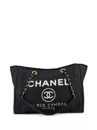 CHANEL Pre-Owned 2013 Deauville Canvas Tote Bag - Farfetch