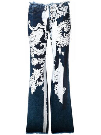Marques'almeida Paisley Stencilled Wide Leg Jeans | Farfetch.com