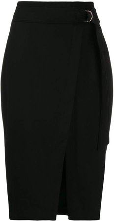 belted pencil skirt
