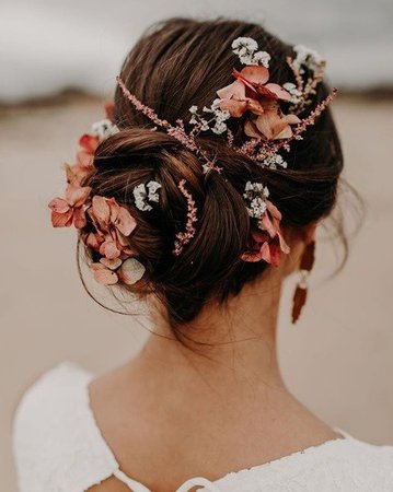 Wedding Updo with Flowers