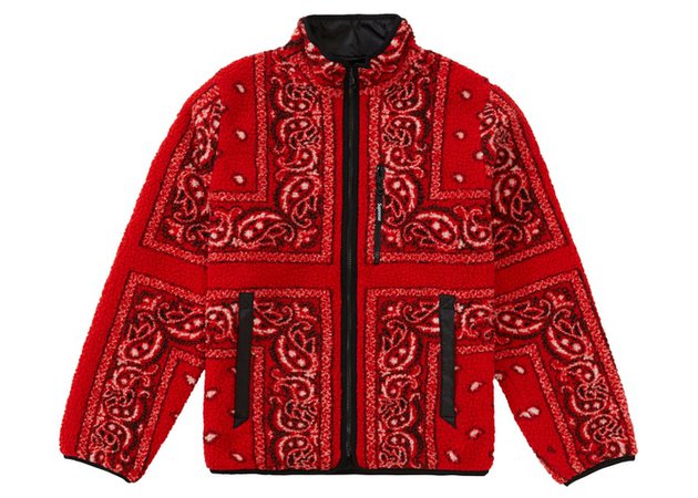 Supreme Reversible Bandana Fleece Jacket Red - FW19