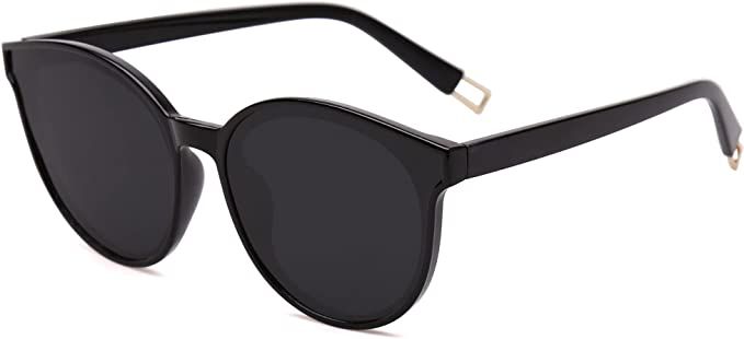 Amazon.com: SOJOS Fashion Round Sunglasses for Women Men Oversized Vintage Shades SJ2057, Black/Grey : Clothing, Shoes & Jewelry