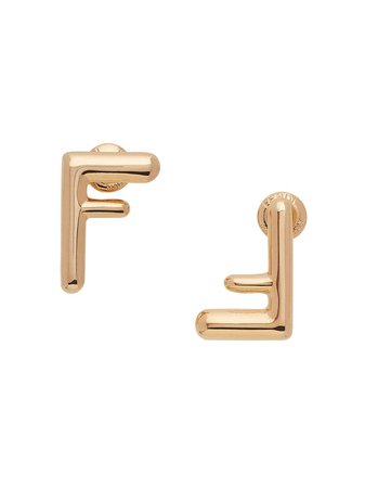 Shop Fendi F logo-shape earrings with Express Delivery - FARFETCH