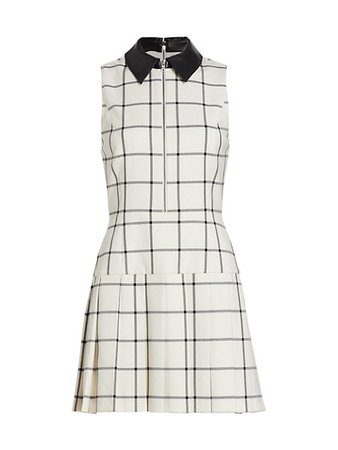 Shop Alice + Olivia Ellis Pleated Plaid Mini Dress | Saks Fifth Avenue