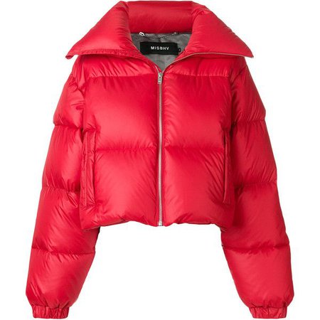 red puffer jacket polyvore - Google Search