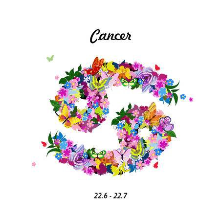 Pattern With Butterflies, Cute Zodiac Sign - Cancer Royalty Free Cliparts, Vectors, And Stock Illustration. Image 29576329.