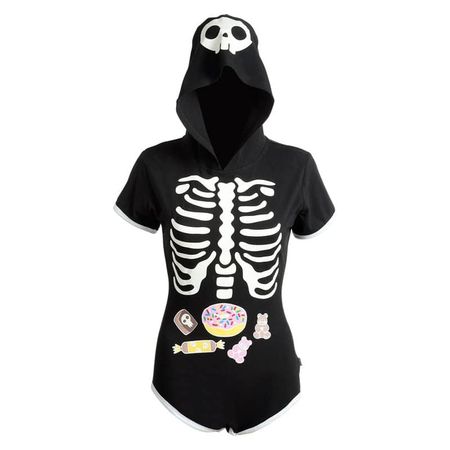 Sweet Reaper Night-Glow Hoodie Onesie Bodysuit - LittleForBig Cute & Sexy Products