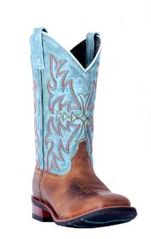 Laredo Women's Anita Brown/Blue Cowgirl Boots - Square Toe | Boot Barn