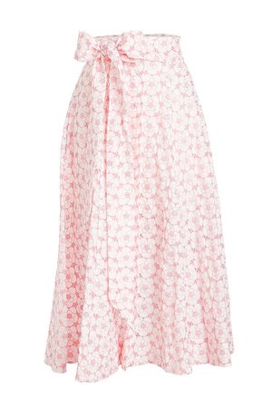 Lisa Marie Fernandez - Cotton Skirt with Eyelet Cut-Out Detail - Sale!