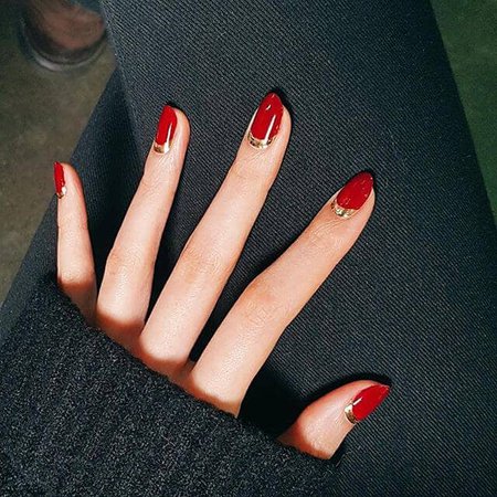 red andgold nails - Google Search