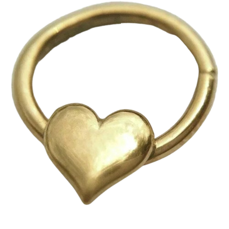 Septum Ring Gold Heart