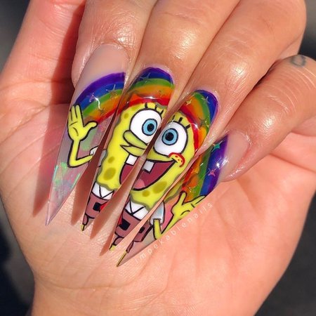 spongebob nails