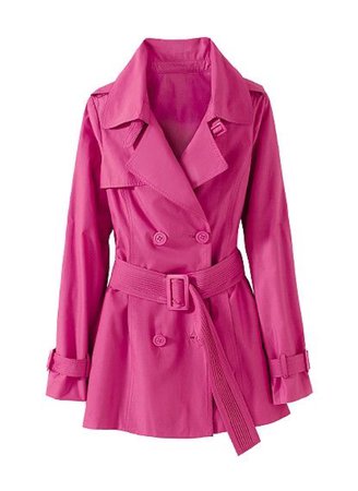 pink belted raincoat rain coat jacket