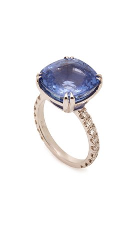 18K Gold, Sapphire And Diamond Ring by Maria Jose Jewelry | Moda Operandi