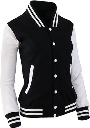 The-Tops Women's Baseball Jacket Varsity Cotton Letterman Jackets at Amazon Women’s Clothing store