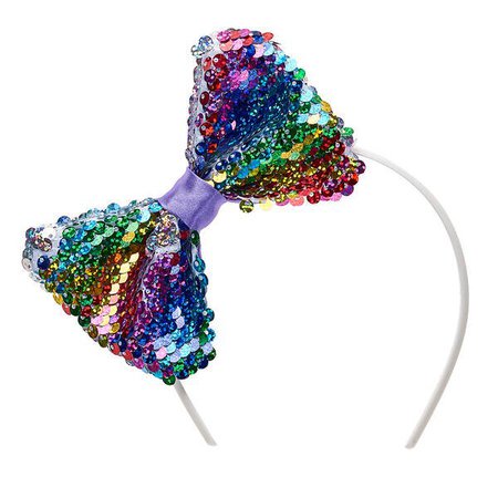 Build-A-Bear Reversible Rainbow Sequin Bow Headband $6.00