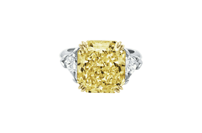 Harry Winston Radiant-Cut Yellow Diamond Ring