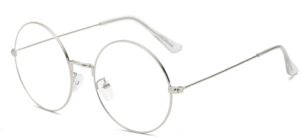 circle glasses silver