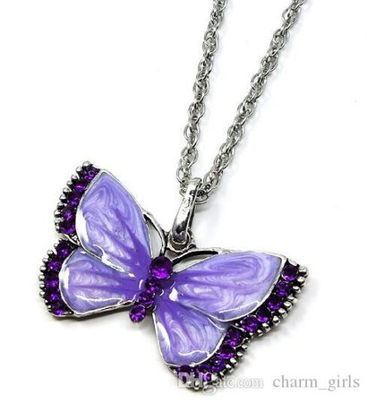purple butterfly necklace