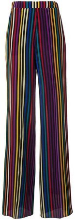 multicolour stripe print trousers