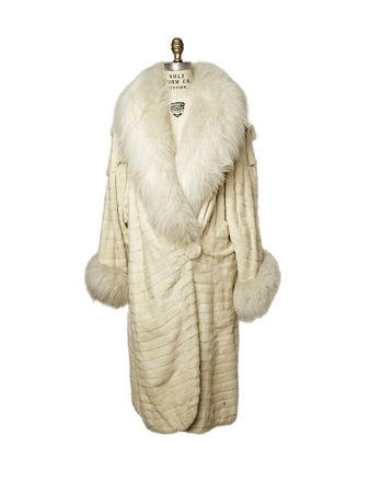 white cream fur vintage 1920s coat
