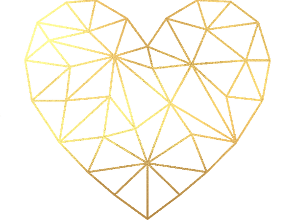 Gold Geometric Heart 1