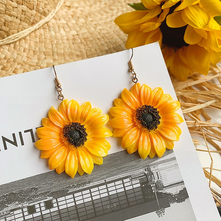 sun flower earrings