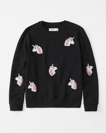 girls unicorn sweatshirt | girls clearance | Abercrombie.com