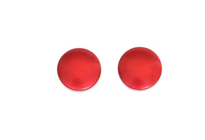 Vintage Red Round Plastic Earrings | Etsy