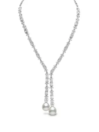 Yoko London 18kt White Gold South Sea Pearl And Diamond Necklace - Farfetch