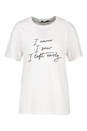Slogan T-Shirt | Boohoo white